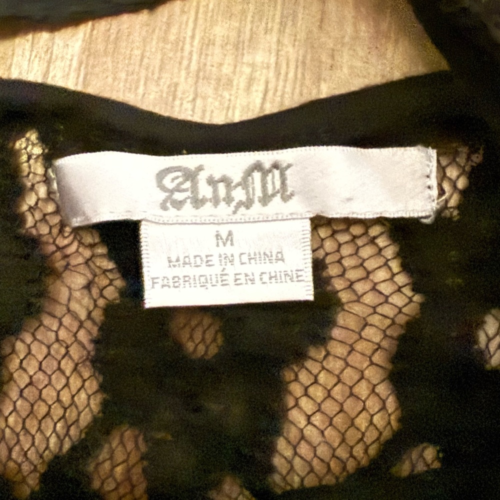 AnM Full Lace Peplum Long Sleeve Top - Picture 2 of 3